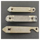 (3) Vintage Metal Bottle & Can Openers