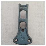 Vintage Teal Cast Iron Flag Pole Holder w/ Star