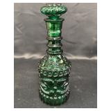 Kentucky Bourbon green glass decanter w/glass &