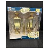 Pair of decorative solid brass outdoor lighting