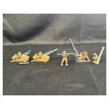 Cast Metal Toy Soldier Artillery Figures