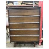 Upright 5 Drawer Wooden Dresser