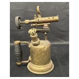 Vtg brass blow torch, 10in H, Otto Bernz Co. on