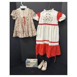 2 Toddler Dresses & Wee Walker Shoes