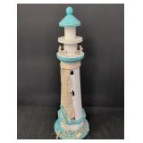 Decorative wooden light house w/ netting & rope