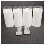 (4) Battery Operated Candles w/ 2 Remotes