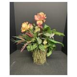 18" Rose Floral Arrangement In Moss Covered