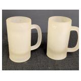 (2) frosted Root beer mugs  5.5in tall