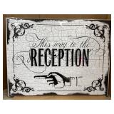 New vtg style 2-sided reception yard sign "This