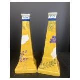 Hand Painted Candlestick Holders