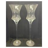 2- 27.5" Clear Glass Stemware Vases