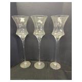 3- 27.5" Clear Glass Stemware Vases