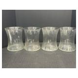 4- 8" Clear Glass Waisted Vases