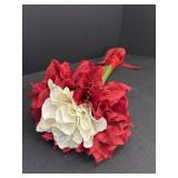 30" Long Stem Red & White Amaryllis Flowers