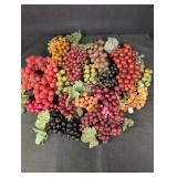 Lg variety of rubber decorative grapes