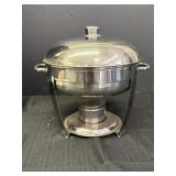 Stainless round chafing dish w/vented lid, bowl is