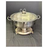 Stainless steel round chafing dish set