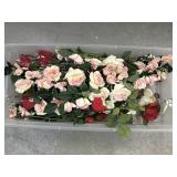 Artificial Rose Flowers in Plastic Tote