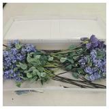 Purple Artifical Flowers w/ Plastic Tote