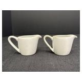 2- 2" Porcelain Crate & Barrel Creamers