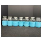 7 Quart Jars Teal Paint Decorative