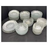 Arcoroc Fleur Floral clear glass dish set pieces