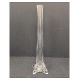Art deco twisted design clear glass vase