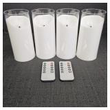 (4) Battery Operated Candles w/ 2 Remotes