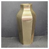 Gold Colored Metal Hexagonal Vase
