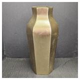 Gold Colored Metal Hexagonal Vase