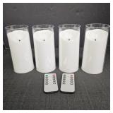 (4) Battery Operated Candles w/ 2 Remotes