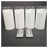 (4) Battery Operated Candles w/ 2 Remotes