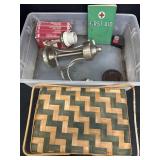 Picnic Basket, Coasters, First Aid Book, Tape