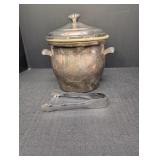Silver-plated Paul Revere ice bucket w/ lid, metal