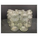 9- 8" Clear Beveled Glass Juice Bottle
