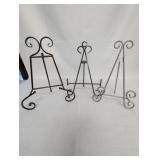 (3) table top easels, various designs, silver,
