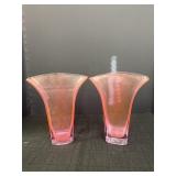 Art Deco Pink Glass Vase