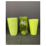 Green Glass Vases