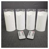 (4) Battery Operated Candles w/ 2 Remotes