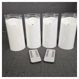 (4) Battery Operated Candles w/ 2 Remotes