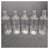 (5) 7.5in Clear Glass Vase jars