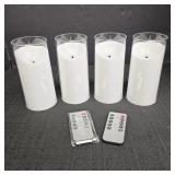 (4) Battery Operated Candles w/ 2 Remotes