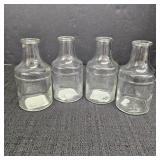 (4) 5.25in Clear Glass Vase jars