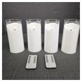 (4) Battery Operated Candles w/ 2 Remotes