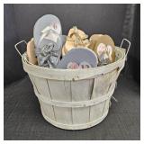 Rustic Bushel Basket w/ Various Flip Flops inside