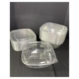 20 Sabert 16oz square plastic catering bowls w/