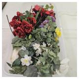 Artifical Flowers w/ Plastic Tote