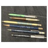 LP, MC, North Liberty adv. pens & pencils (6)