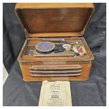 Silvertone Radio, Record Player, & Wire Recorder