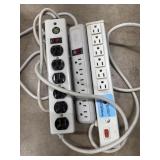 3 power strips with surge protectors